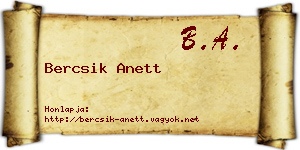 Bercsik Anett névjegykártya