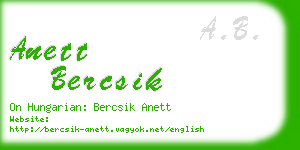 anett bercsik business card